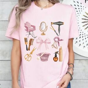 🎀✨Light pink coquette hairdresser t-shirt✨🎀